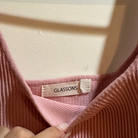 GLASSONS ribbed pink tank top - Picture 3 of 3